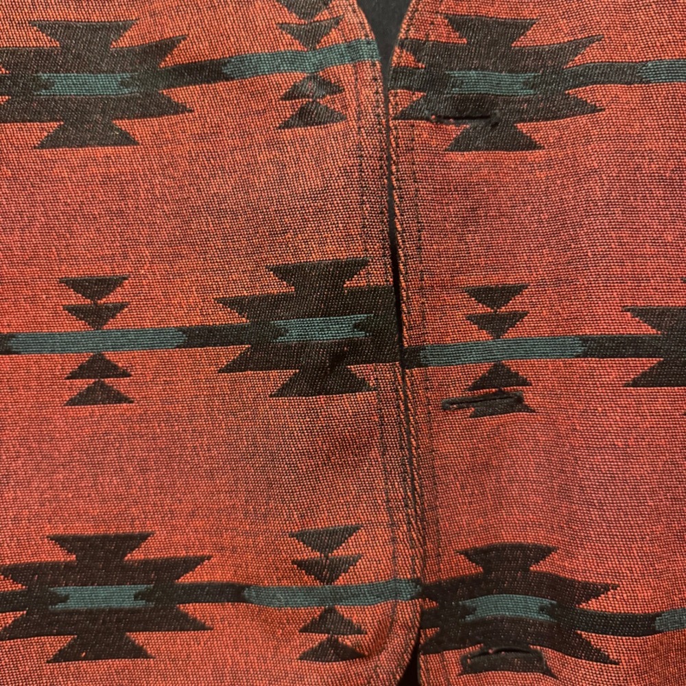 True Grit Mens Southwestern Pattern Vest Red Black Teal Mens Large Sz 4 See Ad - Picture 7 of 7